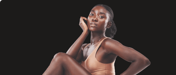 Woman after body contouring and sculpting treatment at Be You Esthetic Suites.