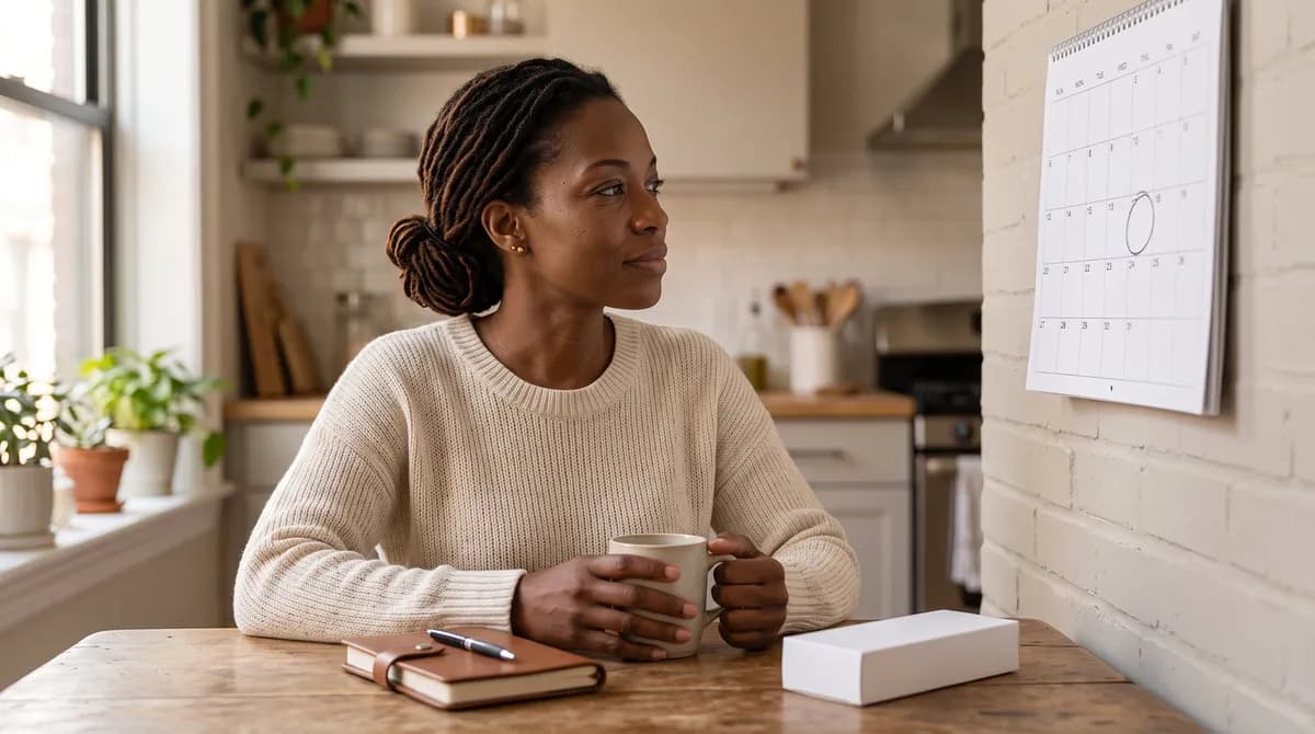 Woman in a Brooklyn kitchen thinking about stopping GLP-1 and what comes next